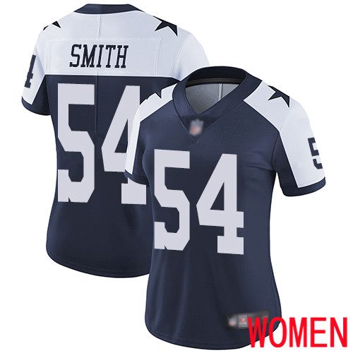 Women Dallas Cowboys Limited Navy Blue Jaylon Smith Alternate #54 Vapor Untouchable Throwback NFL Jersey->dallas cowboys->NFL Jersey